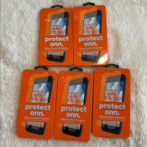 Lot 5 Protect Onn. iPhone glass screen protector Fits 6/6s/7/8/SE